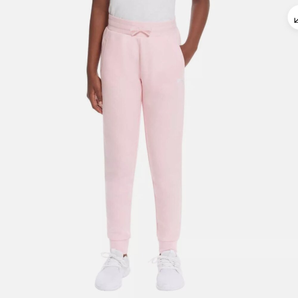 PUMA Girls Jogger Size Large 14/16 Pink Youth Fleece Jogger Elastic Waist